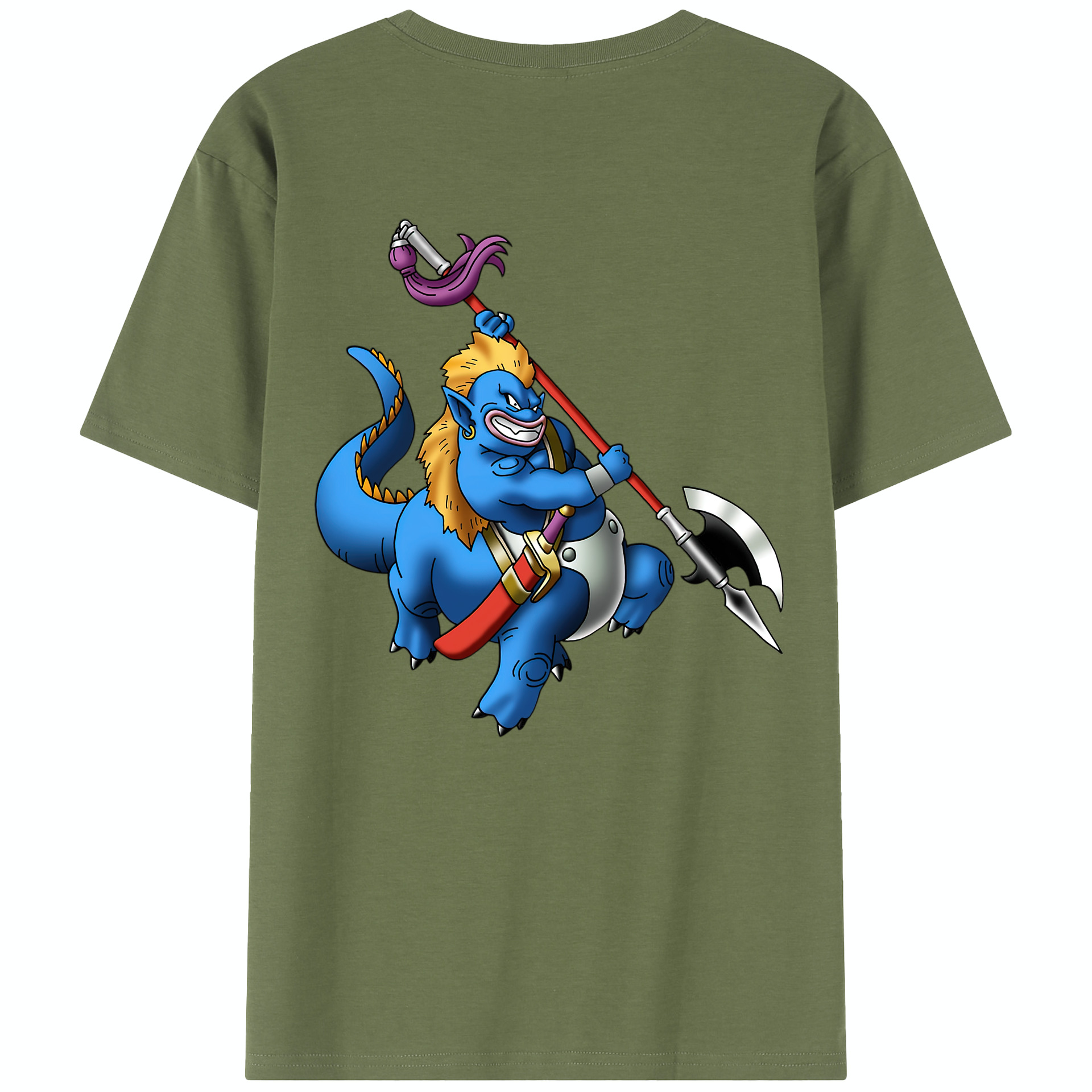 （画像用） ドラゴンクエスト Doragon Kuesuto Dragon Quest 綿100％半袖Tシャツ（背面プリント）